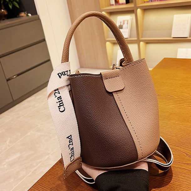 DIY PU Leather Bucket Bag Kit for Beginners – Handmade Shoulder & Crossbody Bag Craft Kit with Pre-Cut Materials and Video Tutorial