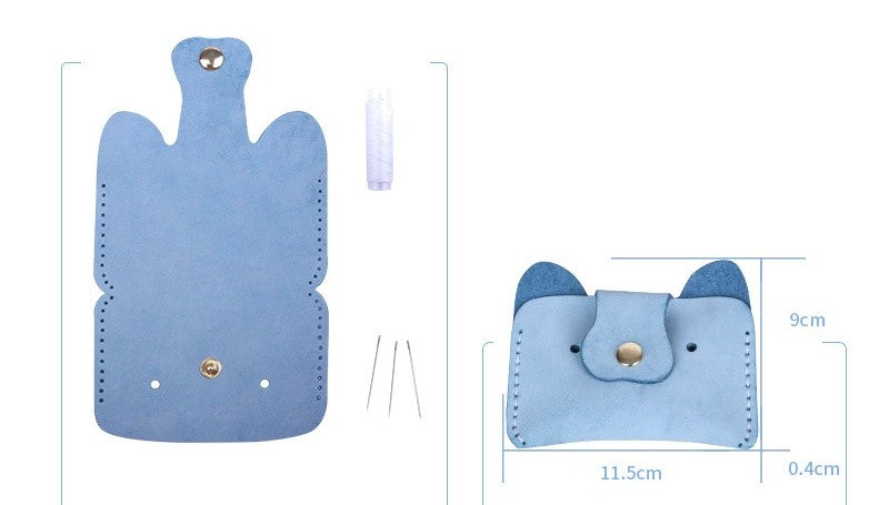 DIY Leather Card Holder Kit for Beginners – Handmade Card Wallet Craft Kit with Video Tutorial & Complete Sewing Set
