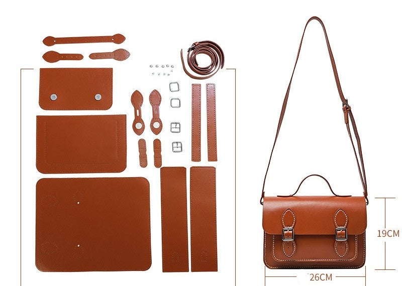 DIY PU Leather Handbag Kit – Handmade Shoulder & Crossbody Bag Craft Kit for Beginners with Video Tutorial (Multi-Color Fashion Tote)