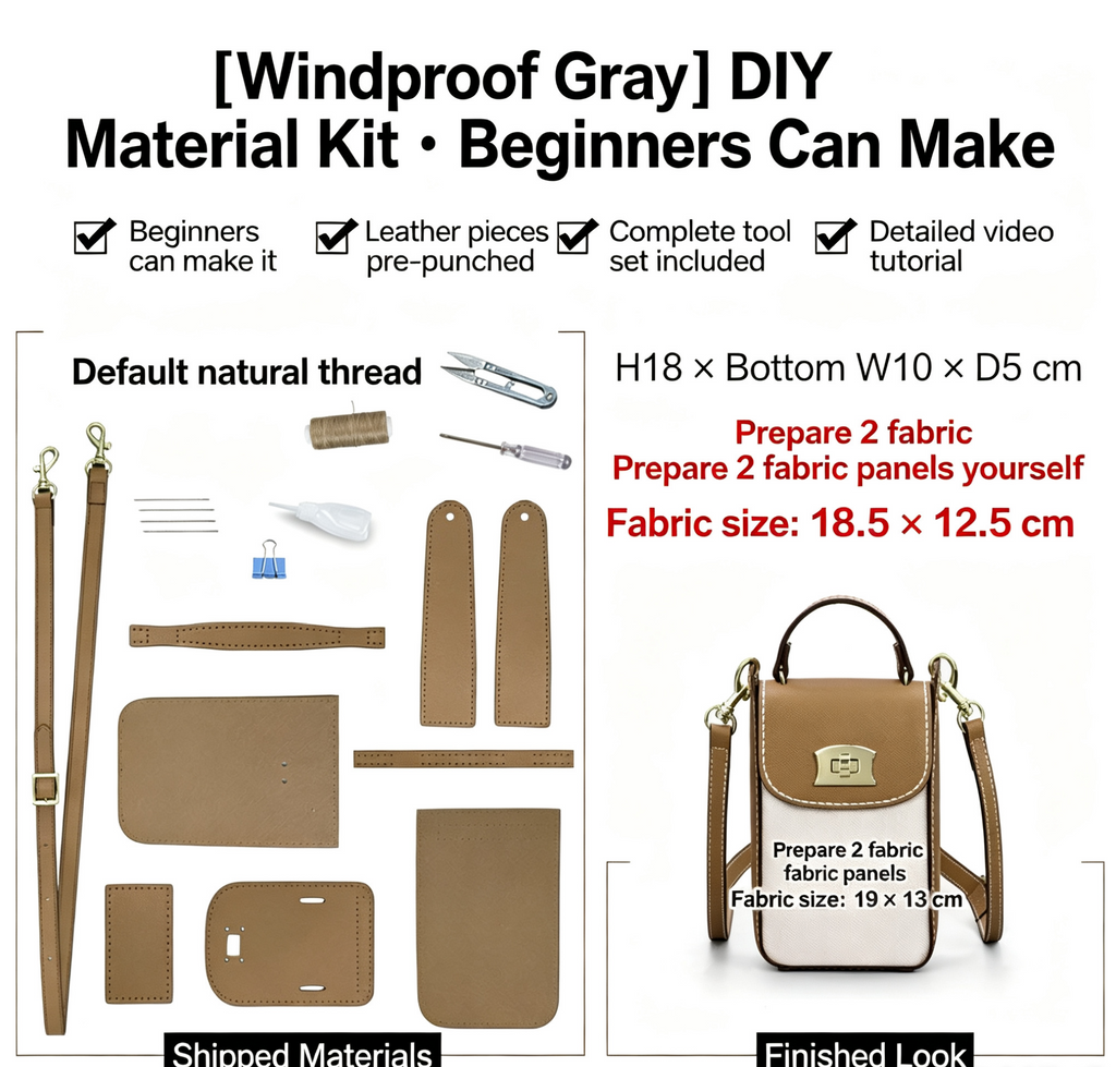 DIY Leather Phone Bag Kit – Beginner Crossbody & Shoulder Bag Making Kit