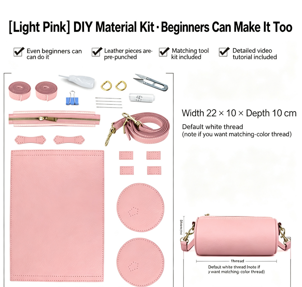 DIY Leather Crossbody Bag Kit for Beginners – Handmade Shoulder Bag Sewing Kit