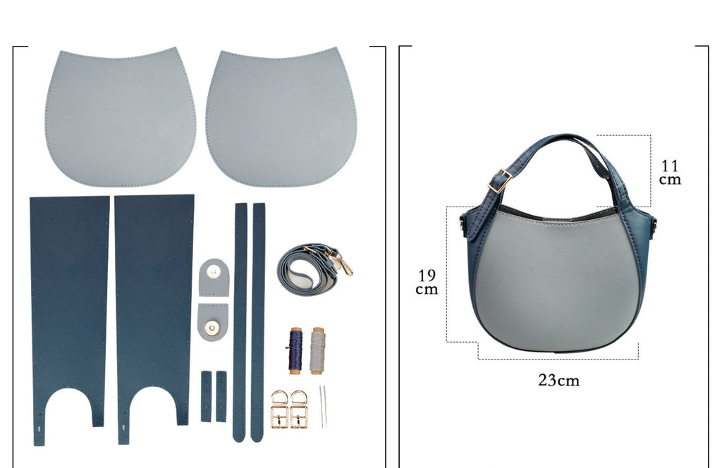 DIY Leather Bucket Bag Kit – Handmade Crossbody Shoulder Bag Craft Set for Beginners with Video Tutorial