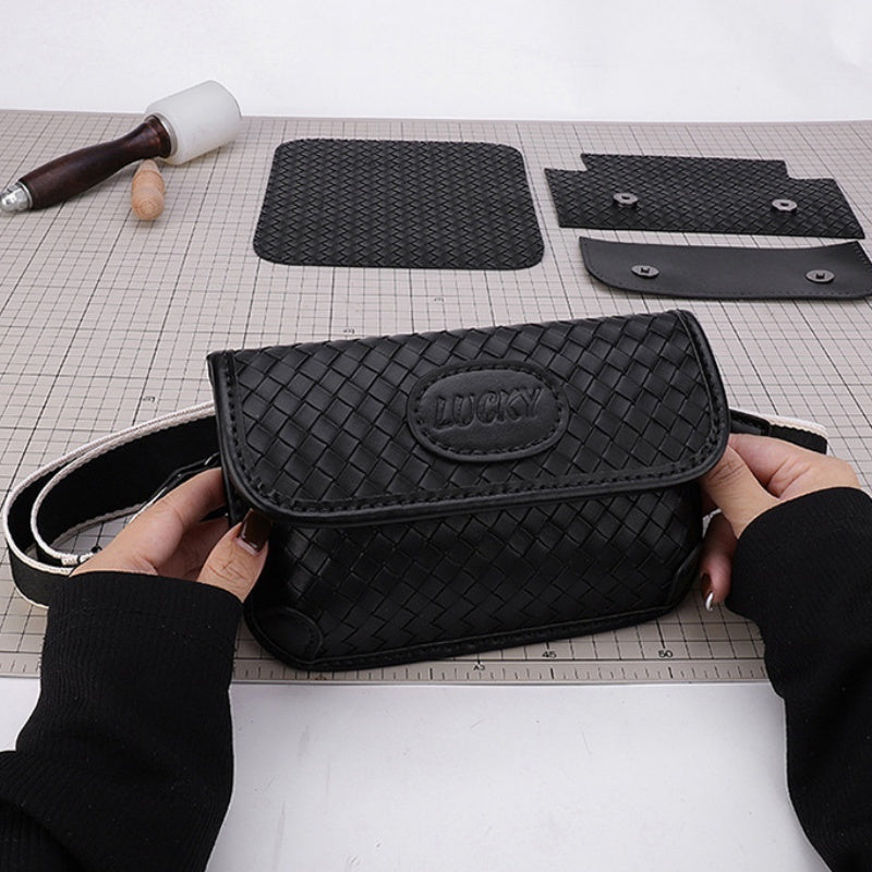 DIY PU Leather Crossbody Bag Kit – Handmade Mini Shoulder Bag Craft Kit for Beginners with Video Tutorial (Slim Everyday Purse)