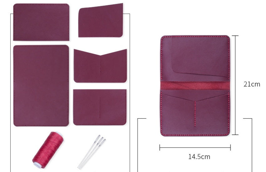 DIY Genuine Leather Passport Wallet Kit – Handmade Multifunction Travel Wallet Craft Kit for Beginners with Video Tutorial