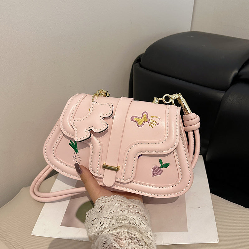 DIY PU Leather Shoulder Bag Kit for Beginners – Handmade Crossbody Purse Sewing Kit with Pre-Cut Materials & Video Tutorial