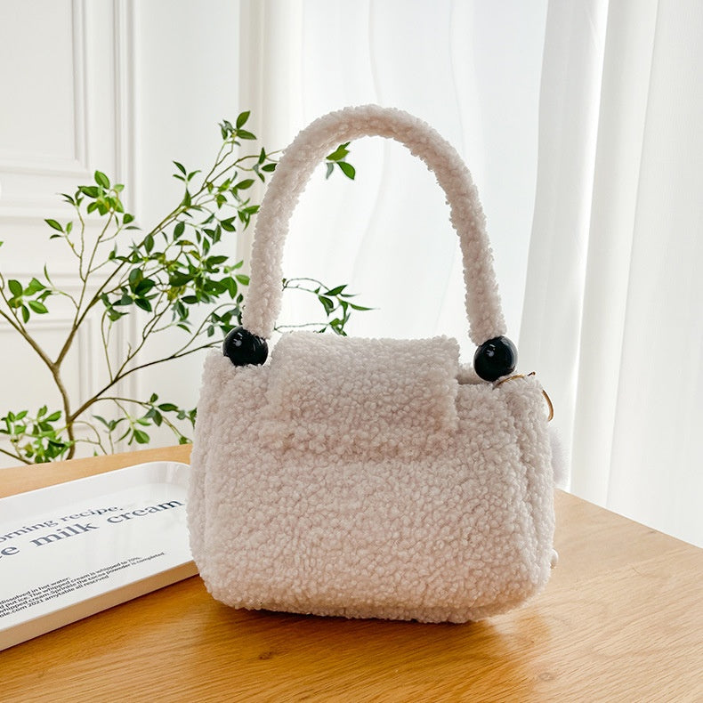 DIY Plush Tote Bag Kit for Beginners – Handmade Fuzzy Handbag Craft Kit with Video Tutorial, Shoulder & Tote Bag
