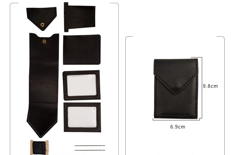DIY Crazy Horse Leather Driver License Holder Kit | Handmade ID Card Wallet Craft Set for Beginners with Video Tutorial