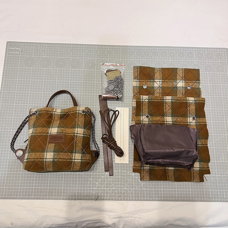 DIY Wool Felt Tote Bag Kit for Beginners – Handmade Shoulder Backpack Purse Craft Kit with Video Tutorial & Complete Materials