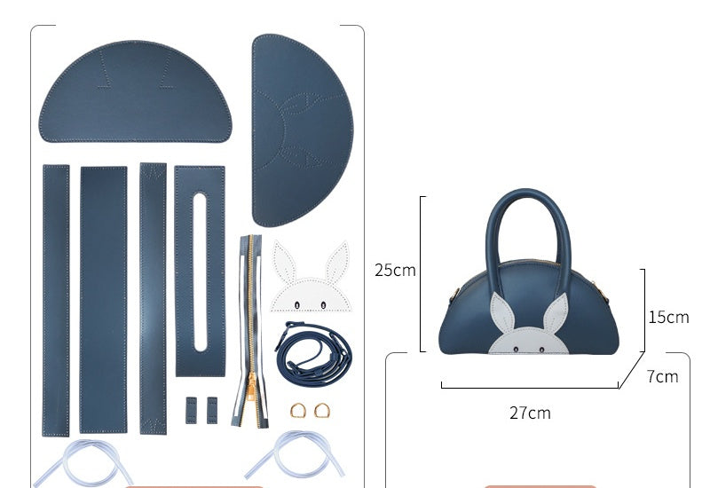 DIY Leather Handbag Kit | Beginner-Friendly Cowhide Crossbody & Handheld Craft Set with Video Tutorial