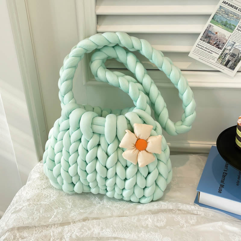 DIY Crochet Shoulder Bag Kit for Beginners – Handmade Yarn Crossbody Purse Craft Set with Tools & Video Tutorial