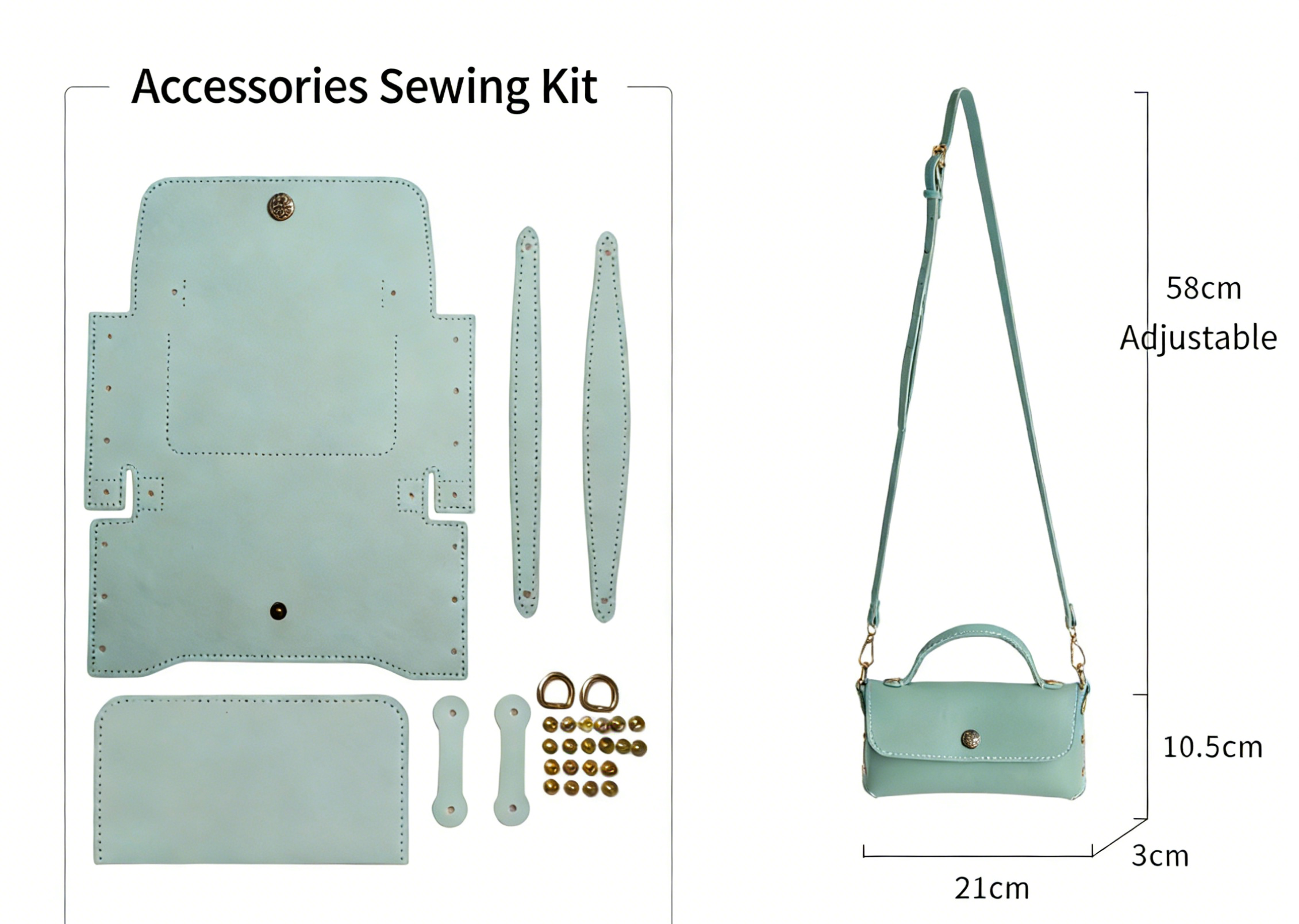 DIY PU Leather Handbag Kit | Beginner-Friendly Crossbody & Handheld Craft Set with Video Tutorial