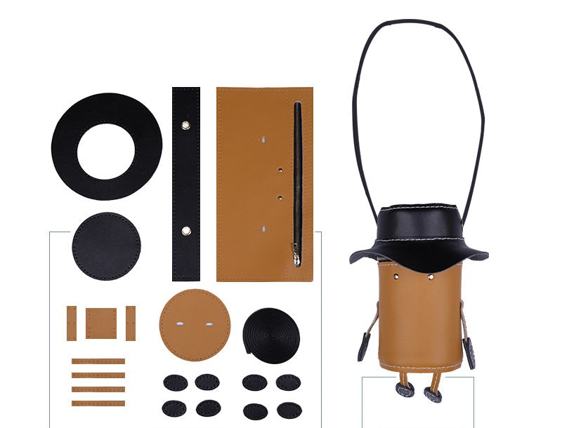 DIY Leather Shoulder Bag Kit for Beginners – Handmade Cowhide Crossbody Bag Sewing Craft Set with Video Tutorial