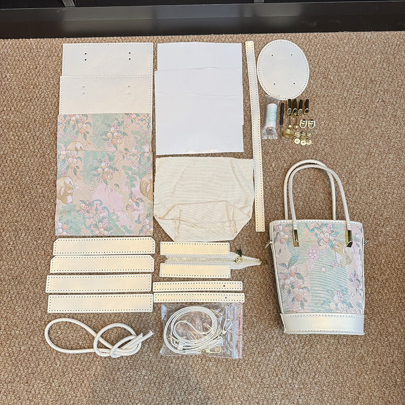DIY PU Leather Bucket Bag Kit | Handmade Crossbody Shoulder Bag Craft Set for Beginners with Video Tutorial