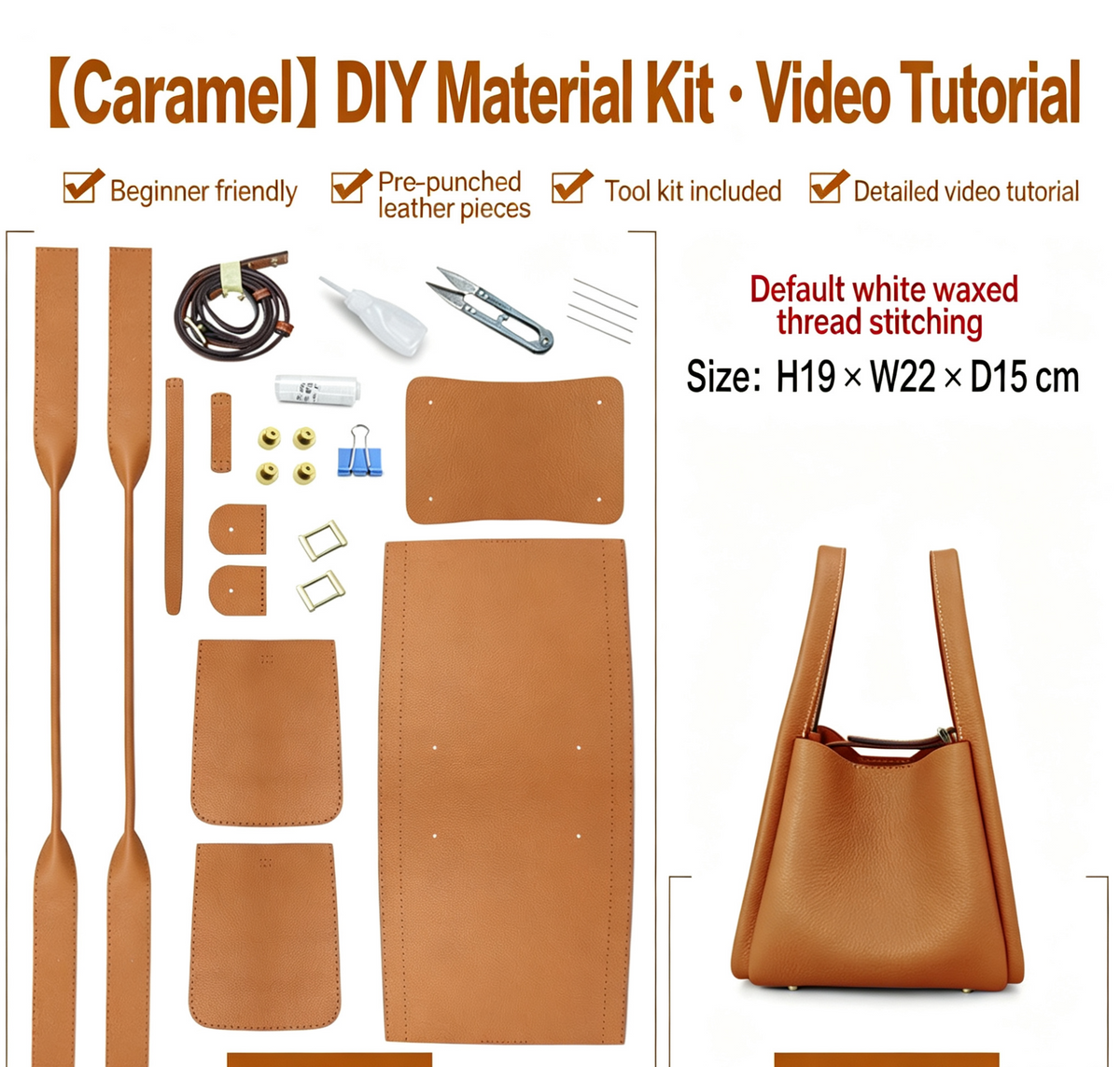 DIY Woven Leather Shoulder Bag Kit for Beginners – Handmade Crossbody Bag Making Kit