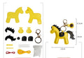 DIY Leather Horse Keychain Kit – Handmade Genuine Leather Craft Set with Video Tutorial (Multicolor)