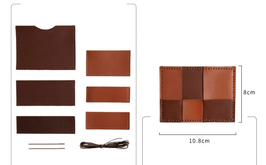 DIY Leather Card Holder Kit for Beginners | Handmade Cowhide Wallet Sewing Kit with Video Tutorial | DIY Gift Craft Set