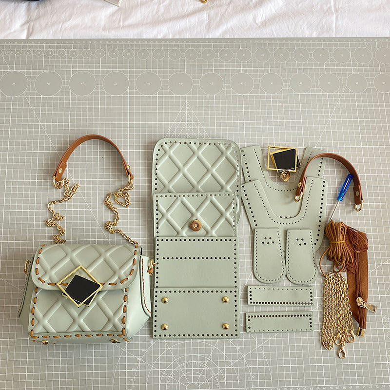 DIY Handmade PU Leather Shoulder Bag Kit – Beginner-Friendly Craft Set with Pre-Cut Materials & Video Tutorial (8-Min Easy Assembly)