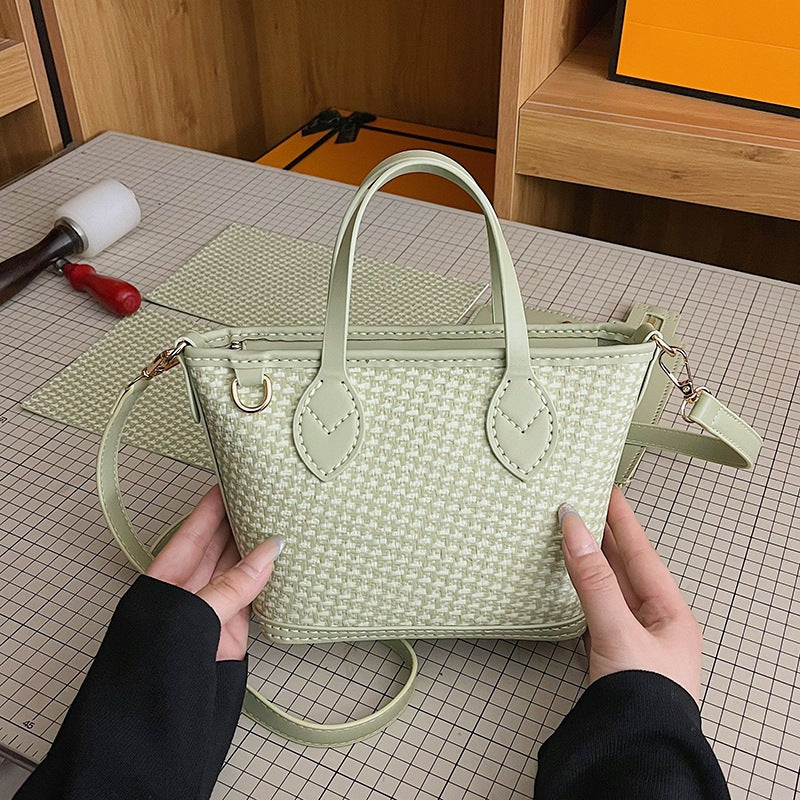 DIY PU Tote Bag Kit – Handmade Color Block Shoulder Bag Craft Set for Beginners with Video Tutorial