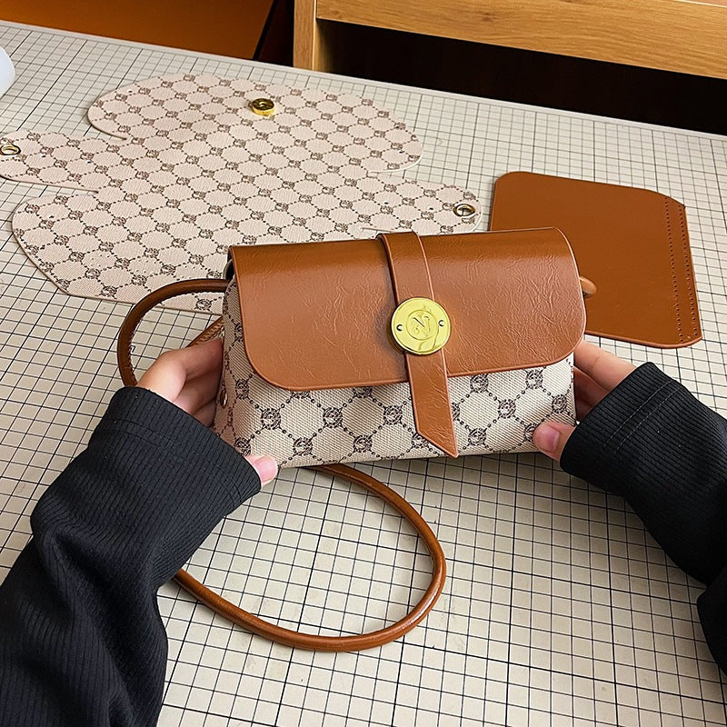 DIY PU Leather Crossbody Bag Kit for Beginners – Pre-Cut Purse Sewing Craft Kit with Video Tutorial, Handmade Shoulder Bag Gift for Women