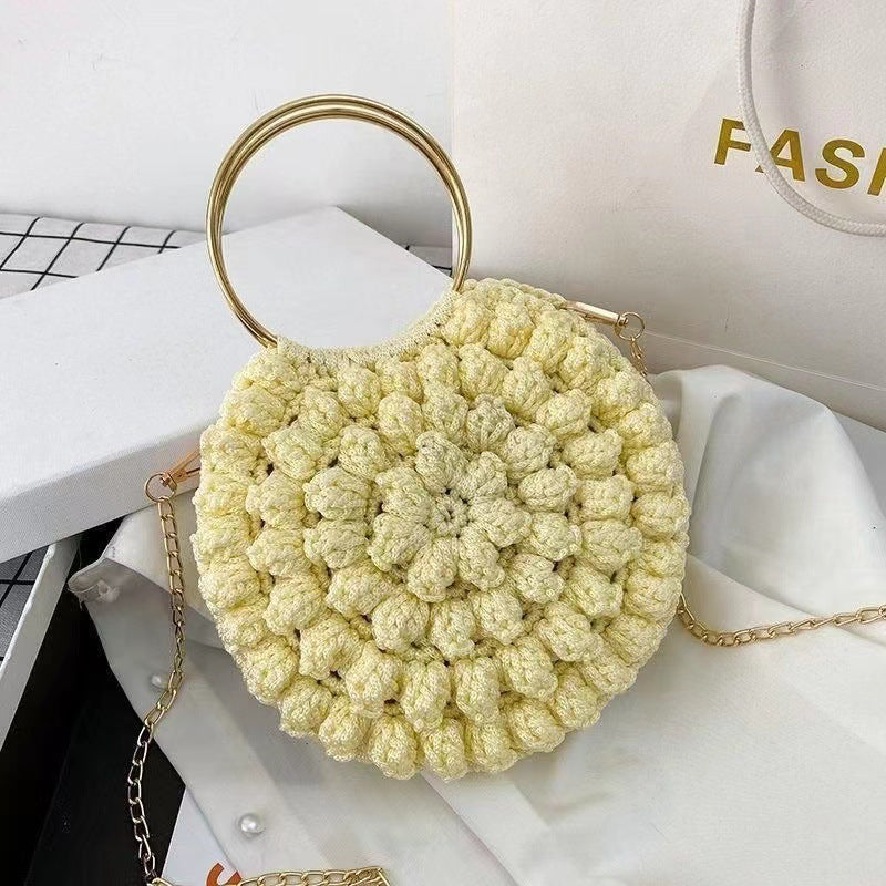 DIY Cotton Yarn Handbag Kit | Beginner-Friendly Crochet Tote Bag Set | Handmade Shoulder & Crossbody Weaving Craft Kit