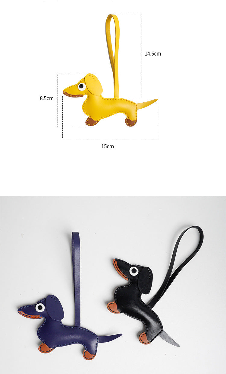 DIY Leather Dachshund Keychain Kit – Handmade Cute Dog Charm Craft Set for Beginners (PU Leather)