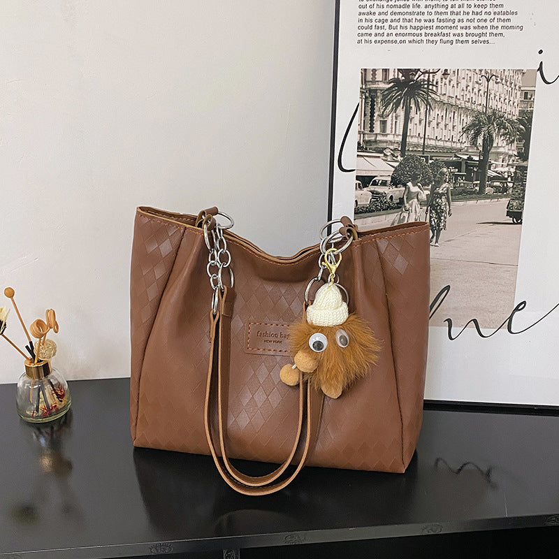 DIY PU Leather Tote Bag Kit for Beginners – Large Capacity Handbag Sewing Kit with Pre-Cut Materials, Video Tutorial & Complete Accessories