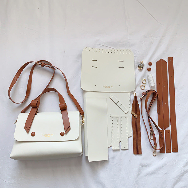 DIY Handmade PU Leather Handbag Kit – Beginner-Friendly Sewing Set with Pre-Cut Materials & Video Tutorial | Adjustable Shoulder & Crossbody Bag