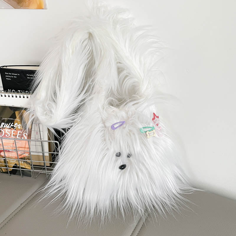 DIY Plush Crossbody Bag Kit for Beginners – Handmade Furry Shoulder Purse Sewing Kit with Pre-Cut Materials & Video Tutorial