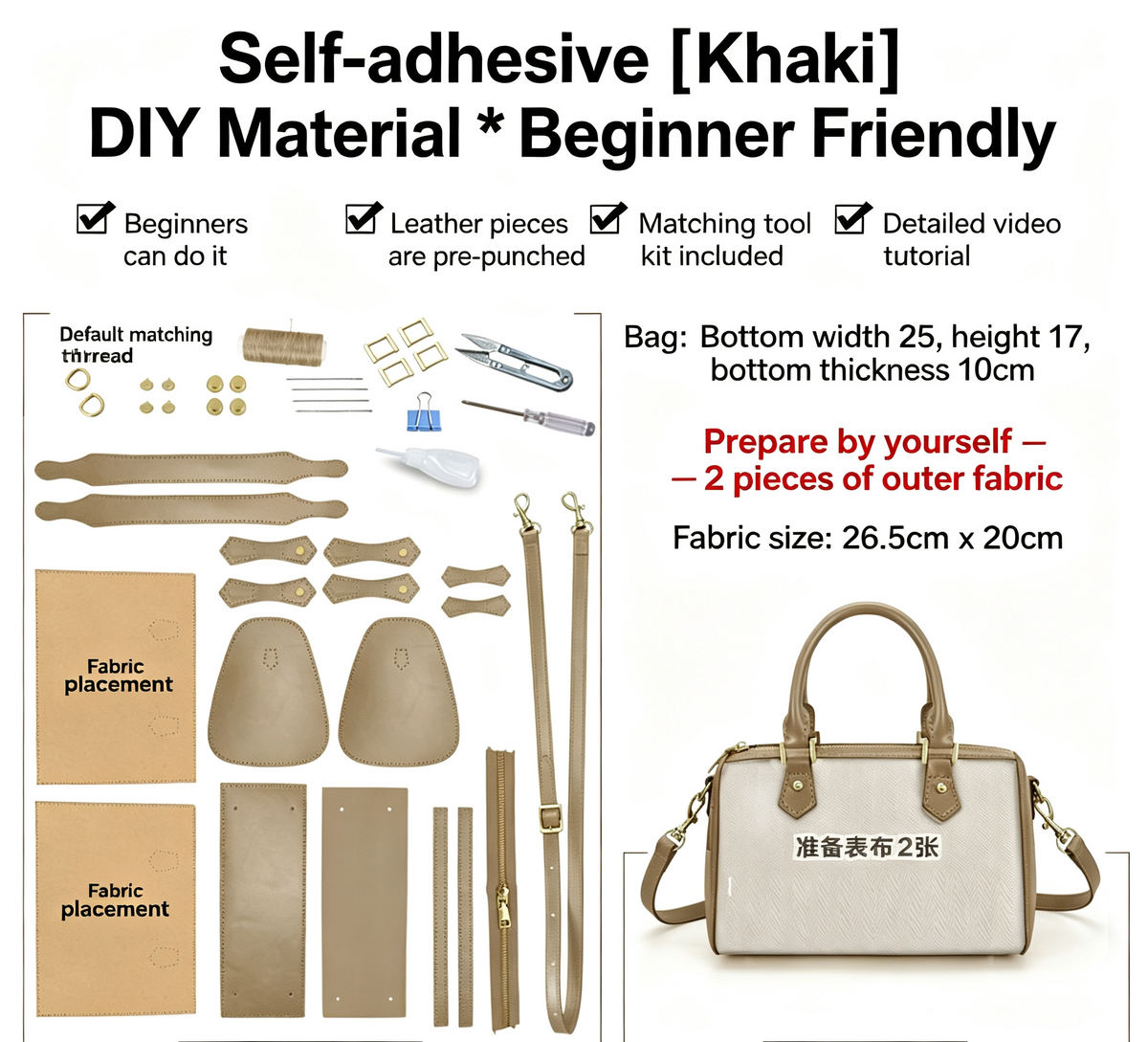 DIY Leather Shoulder Bag Kit for Beginners – Handmade Crossbody Bag Making Kit