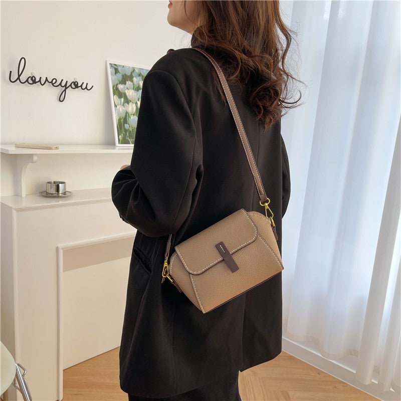 DIY PU Leather Shoulder Bag Kit for Beginners – Handmade Crossbody Purse Sewing Kit with Pre-Cut Materials & Video Tutorial
