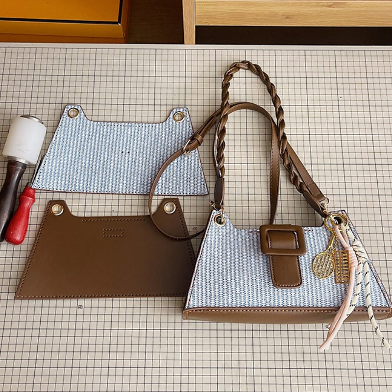 DIY Handmade PU Leather Shoulder Bag Kit – Beginner-Friendly Craft Set with Pre-Cut Materials & Step-by-Step Video Tutorial | Crossbody & Hand Carry Bag