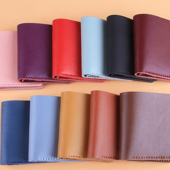 DIY Genuine Leather Vertical Bifold Wallet Kit for Beginners – Handmade Cowhide Wallet with Pre-Cut Pieces & Video Tutorial