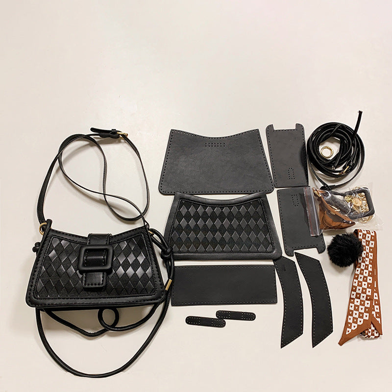DIY PU Handbag Kit – Beginner-Friendly 8-Minute Craft Set | Pre-Cut Materials | Adjustable Strap Tote & Crossbody Bag for Women