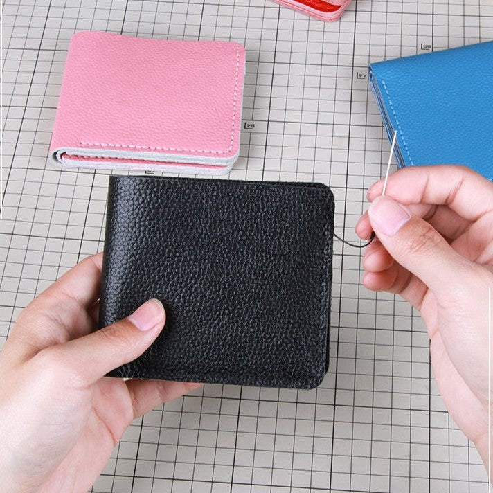 DIY Genuine Leather Bi-Fold Wallet Kit – Handmade Full Grain Leather Craft Set for Beginners