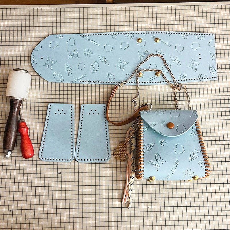 DIY PU Leather Mini Handbag Kit for Beginners – Pre-Cut Sewing Craft Set with Video Tutorial, Cute Crossbody & Shoulder Bag Handmade Kit
