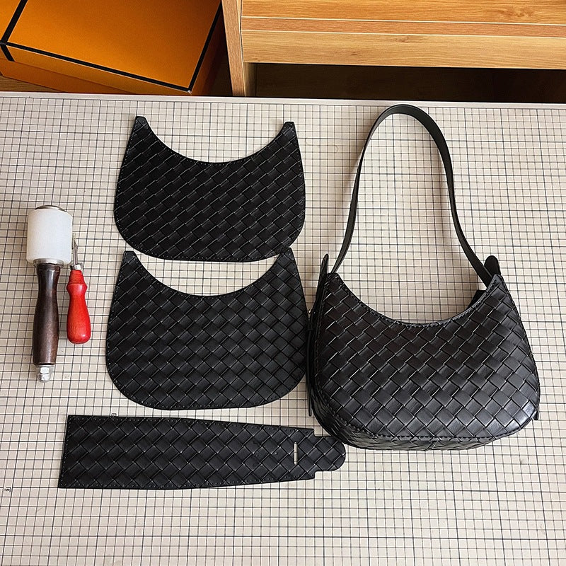 DIY PU Leather Tote Bag Kit for Beginners – Handmade Shoulder Handbag Sewing Kit with Video Tutorial & Complete Materials