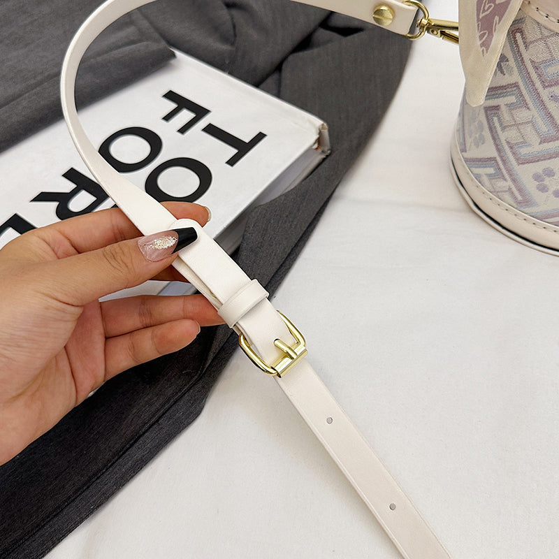 DIY PU Leather Bucket Bag Kit for Beginners – Handmade Shoulder & Crossbody Bag Sewing Kit with Pre-Cut Materials and Video Tutorial
