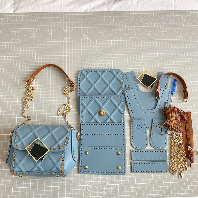 DIY Handmade PU Leather Shoulder Bag Kit – Beginner-Friendly Craft Set with Pre-Cut Materials & Video Tutorial (8-Min Easy Assembly)