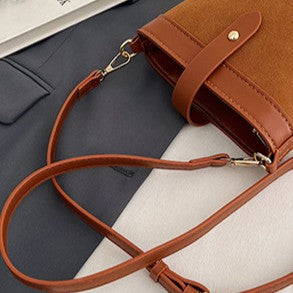 DIY Matte Leather Shoulder Bag Kit for Beginners – Handmade Crossbody Bag Sewing Kit with Pre-Cut Materials & Video Tutorial