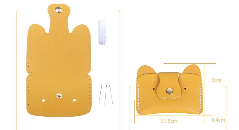 DIY Leather Card Holder Kit for Beginners – Handmade Card Wallet Craft Kit with Video Tutorial & Complete Sewing Set