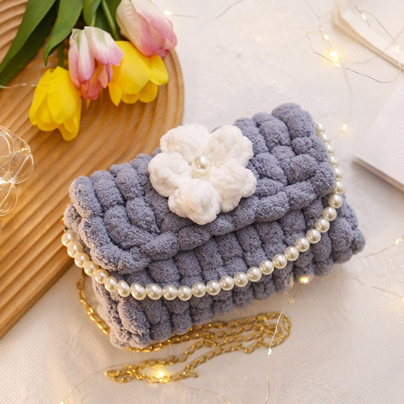 DIY Crochet Shoulder Bag Kit for Beginners – Handmade Yarn Crossbody Purse with Video Tutorial
