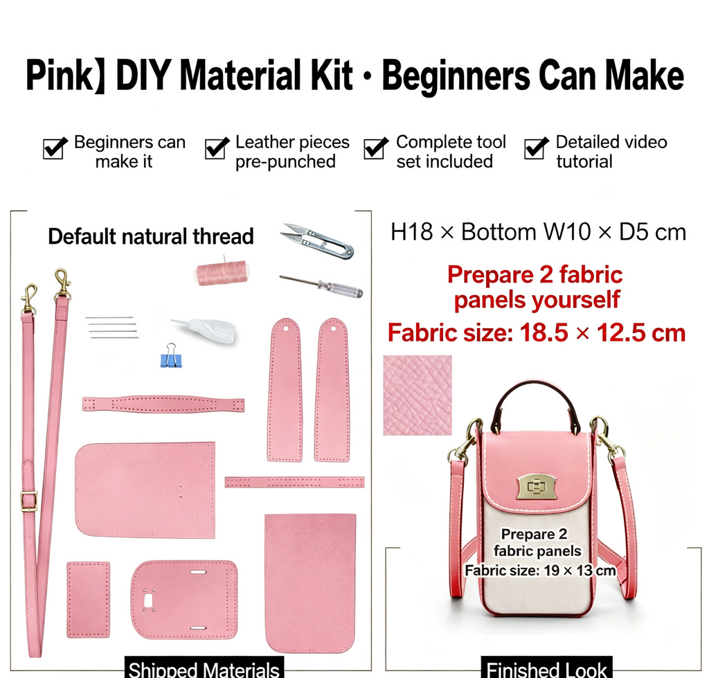 DIY Leather Phone Bag Kit – Beginner Crossbody & Shoulder Bag Making Kit