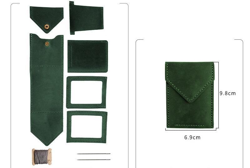 DIY Crazy Horse Leather Driver License Holder Kit | Handmade ID Card Wallet Craft Set for Beginners with Video Tutorial