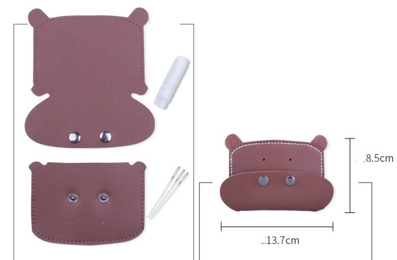 DIY Leather Card Holder Kit for Beginners – Handmade Waxed Leather Card Wallet with Video Tutorial & Complete Craft Set