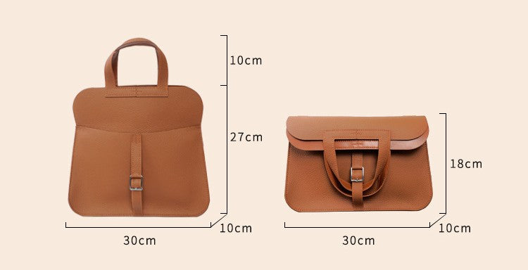 DIY Genuine Leather Tote Bag Kit for Beginners – Handmade Cowhide Shoulder Bag Sewing Kit with Pre-Cut Materials & Video Tutorial