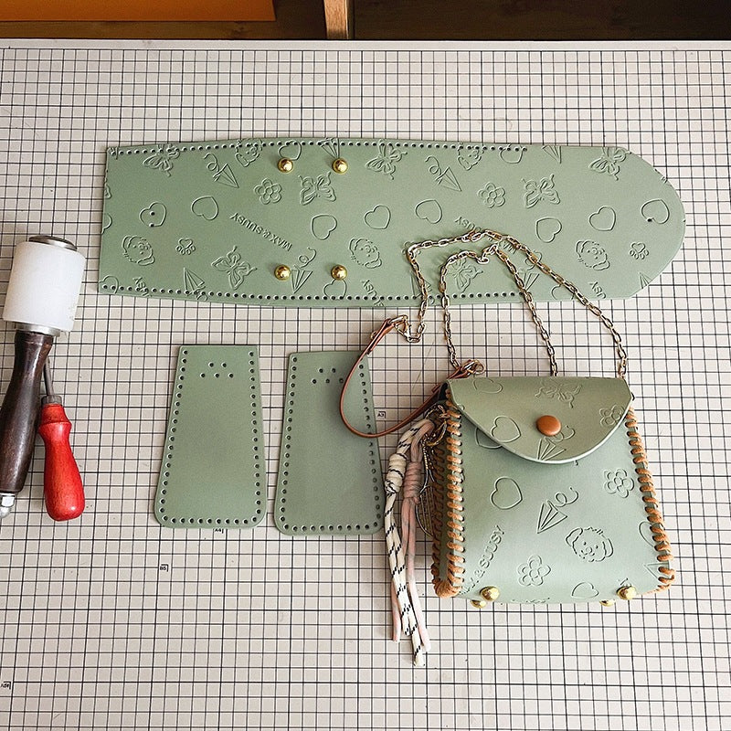 DIY PU Leather Mini Handbag Kit for Beginners – Pre-Cut Sewing Craft Set with Video Tutorial, Cute Crossbody & Shoulder Bag Handmade Kit