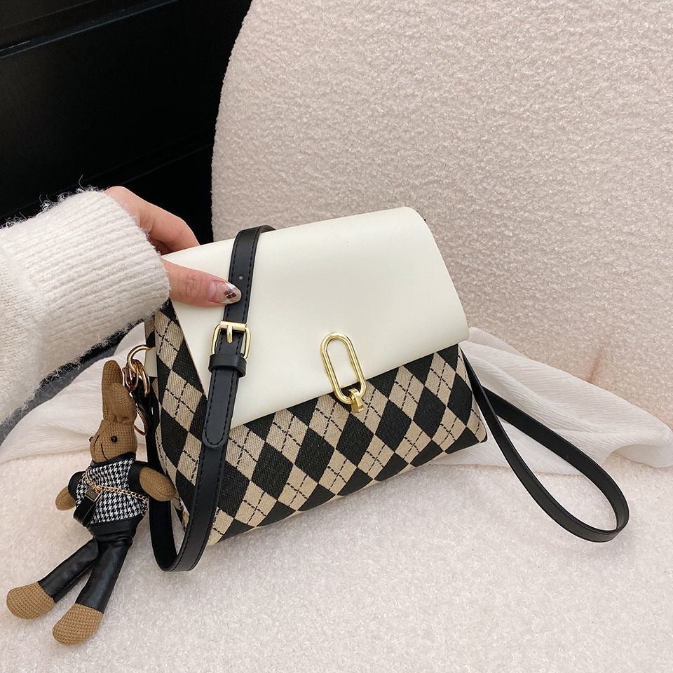 DIY Minimalist PU Shoulder Bag Kit – Beginner-Friendly 8-Minute Handmade Craft Set | Pre-Cut Materials | Black & White Crossbody Bag Gift for Women