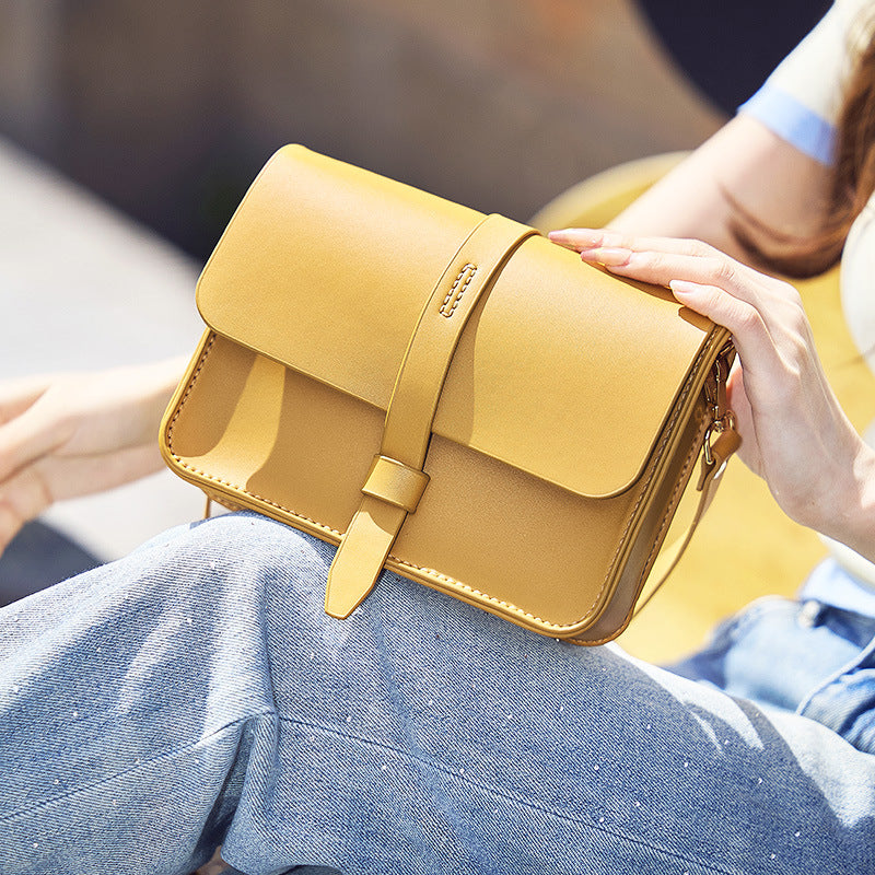 DIY Leather Envelope Crossbody Bag Kit for Beginners – Handmade Cowhide Shoulder Purse with Video Tutorial, Pre-Cut Sewing Craft Set
