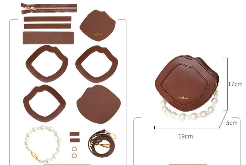 DIY Handmade Leather Handbag Kit – Beginner Craft Set with Pre-Cut Genuine Leather & Video Tutorial | Top Handle / Crossbody / Shoulder Bag