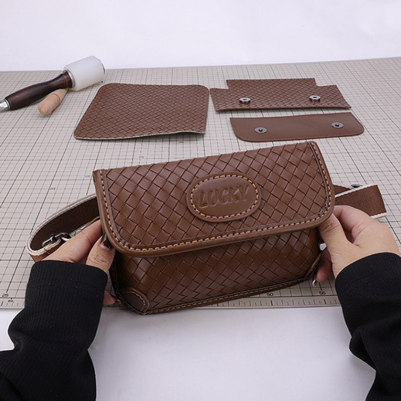 DIY PU Leather Crossbody Bag Kit – Handmade Mini Shoulder Bag Craft Kit for Beginners with Video Tutorial (Slim Everyday Purse)